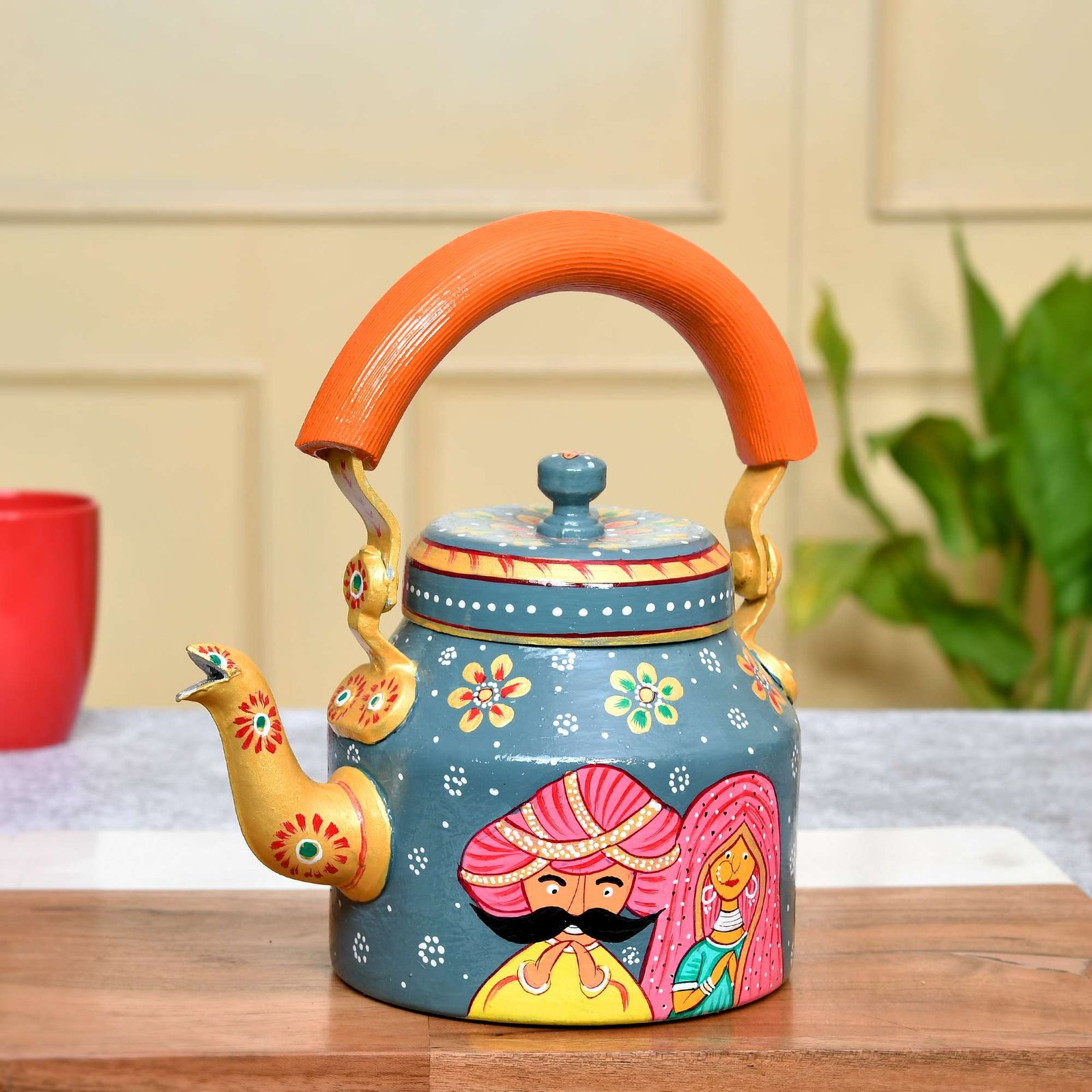 Hand Painted Aluminium Tea Kettle 750 ml for kitchen décor Home Décor