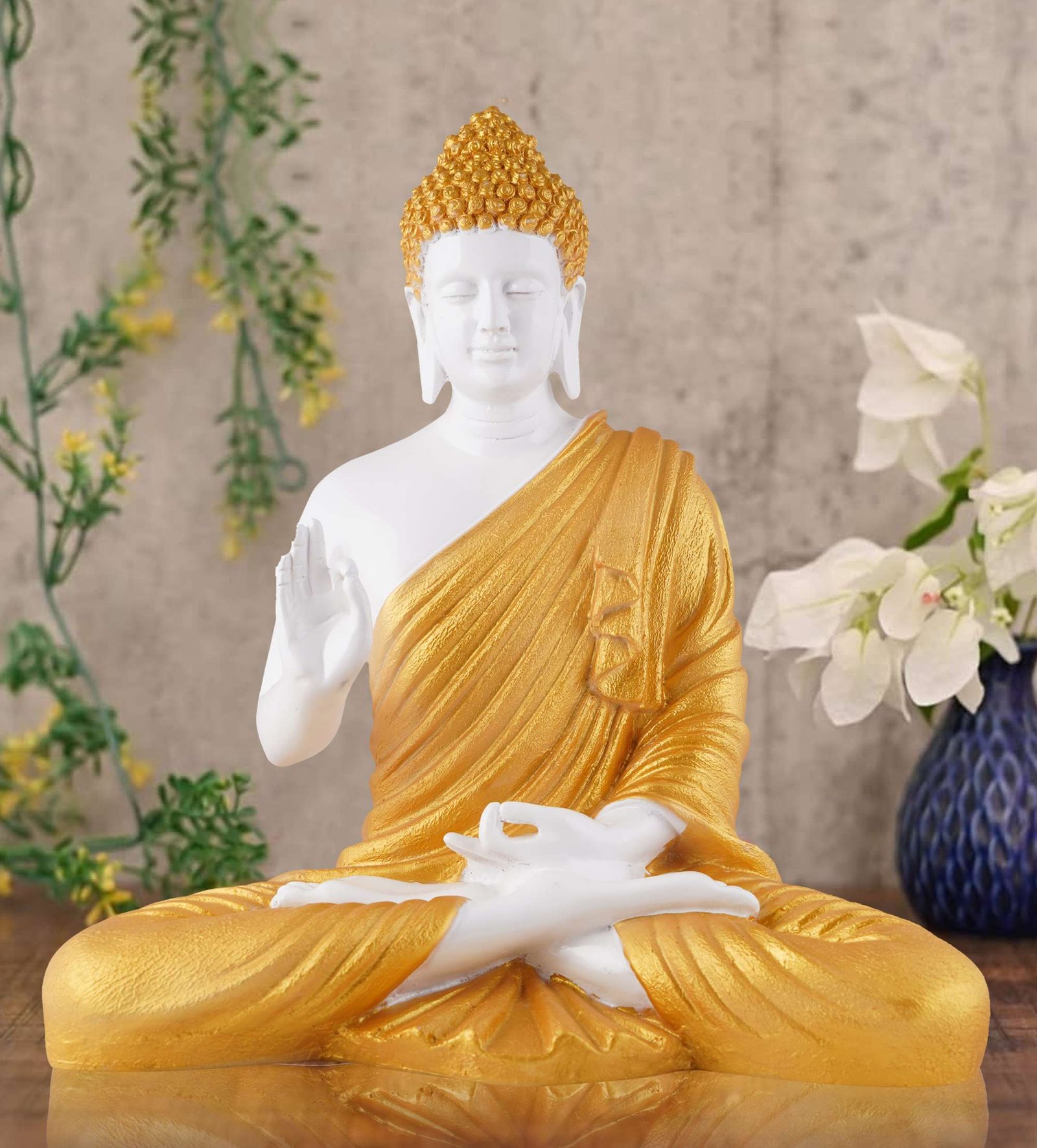 Buddha Idol Statue Showpiece Gift Gifting Item Polystone Home Decor ...