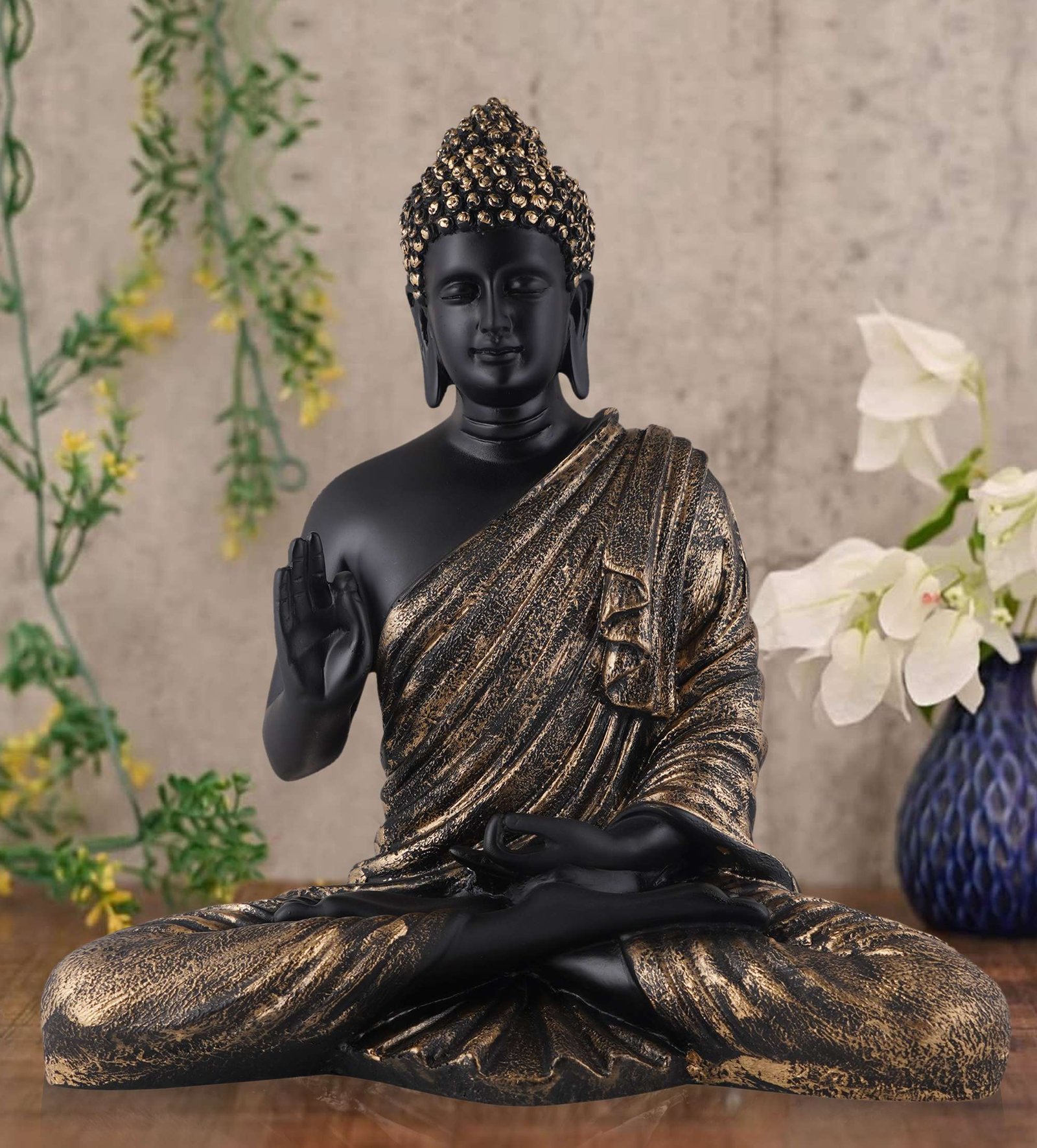 Buddha Idol Statue Showpiece Gift Gifting Item Polystone Home Decor ...