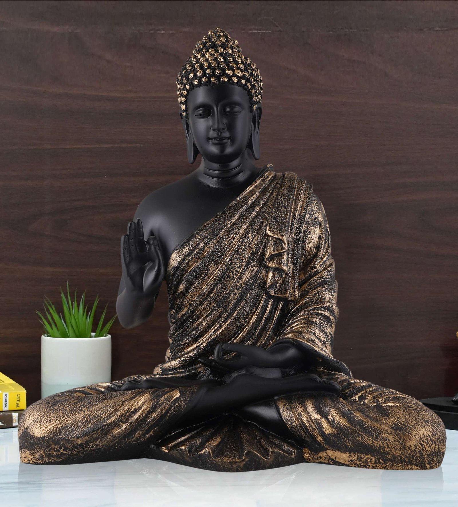 Buddha Idol Statue Showpiece Gift Gifting Item Polystone Home Decor ...