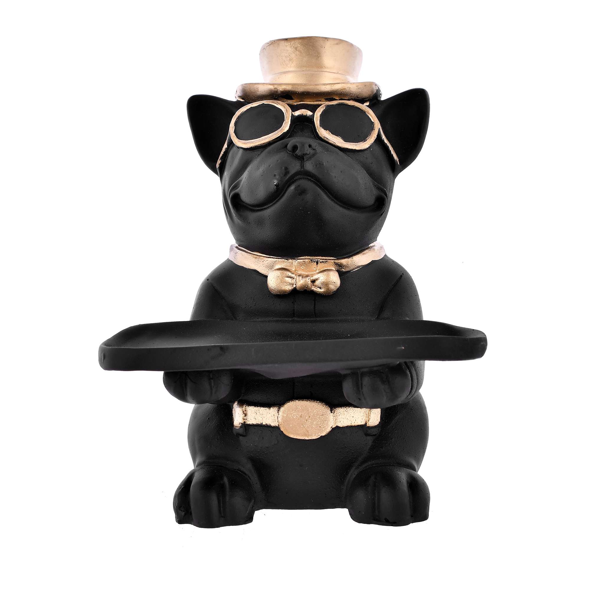 Modern Decor Resin Bulldog Tray Statue – Saumic Craft Gallery