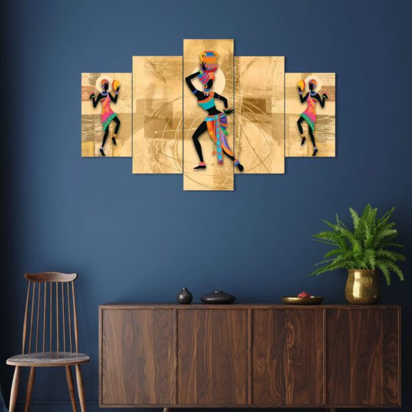 Rajsthan Set of Five 3D Framed Paintings for Wall Decoration - Ideal for Home, Living Room, and Bedroom (125 x 60 CM)