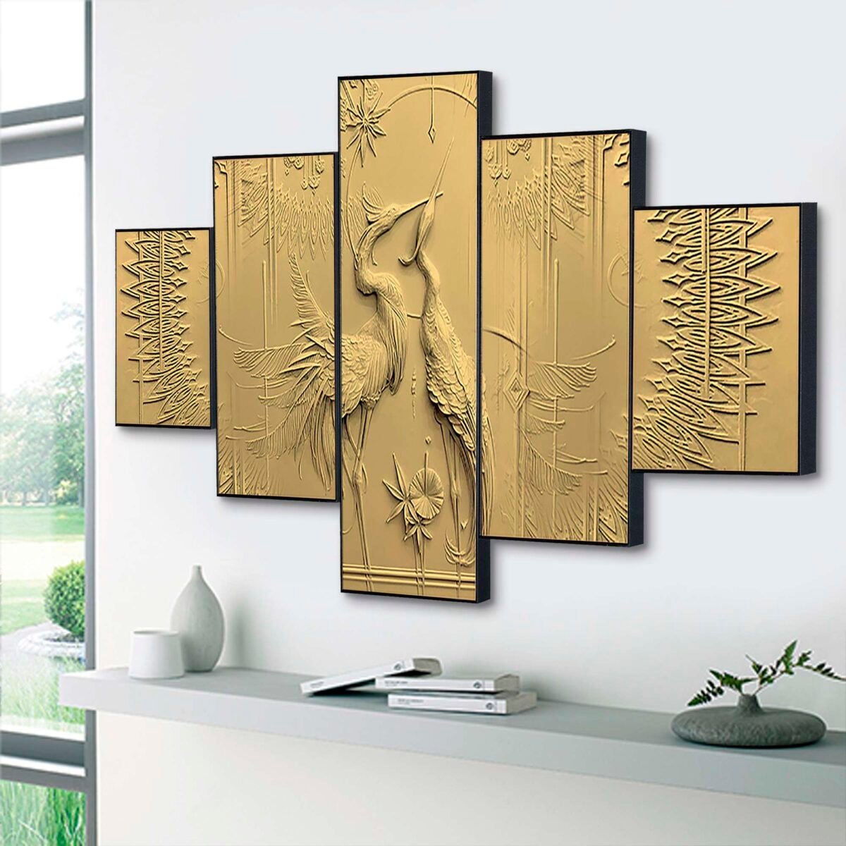 Set Of Five Framed Digital Wall Painting – Saumic Craft Gallery