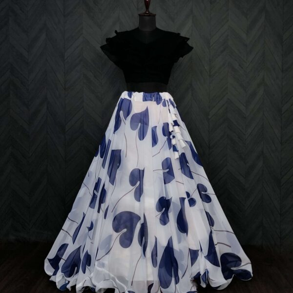 Premium Faux Georgette Digital Print Lehenga with Frill Blouse