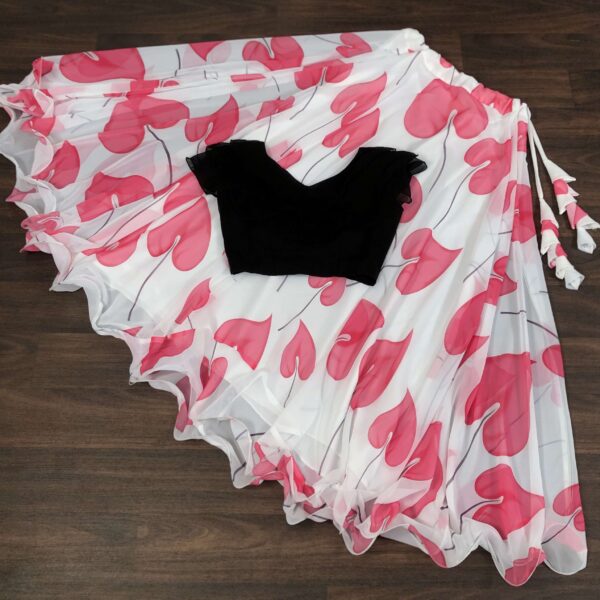 Premium Faux Georgette Digital Print Lehenga with Frill Blouse