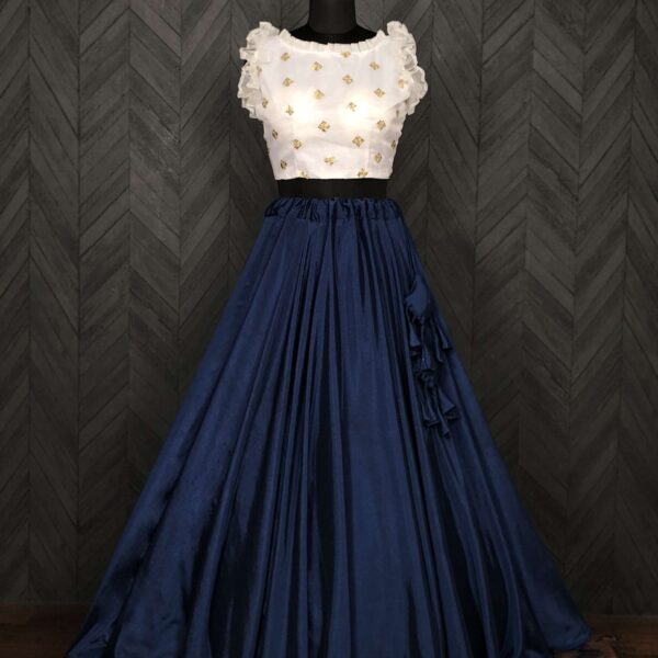 Premium Chinnon Lehenga with Organza Sequin Blouse ? Readymade Set