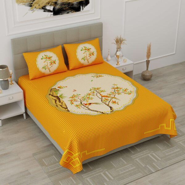 Jaipuri-Stylish Bedsheet Set With A Traditional Ethnic Printed. 
