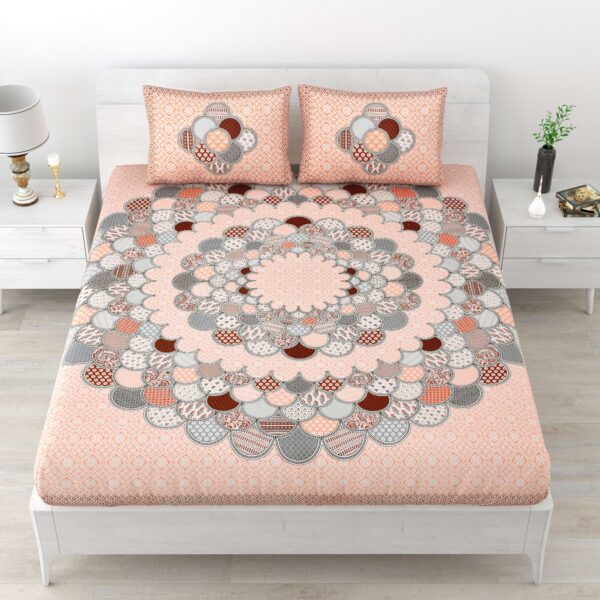 Jaipuri Cotton Printed Double Bedsheet With Two Pillow Covers
