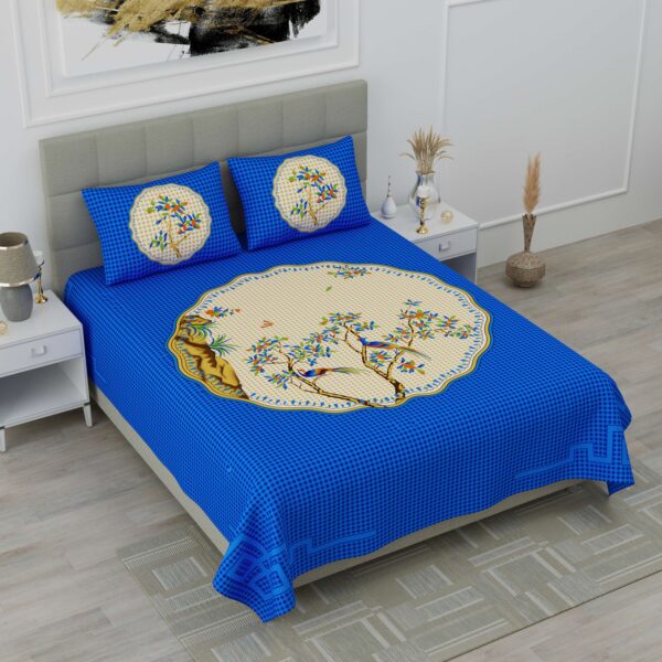 Jaipuri-Stylish Bedsheet Set With A Traditional Ethnic Printed. 