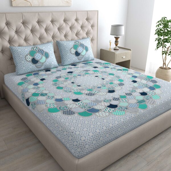 Jaipuri Cotton Printed Double Bedsheet With Two Pillow Covers
