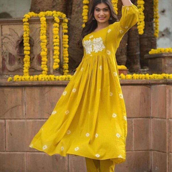 Women's Cotton Hand Block Printed Anarkali Kurti