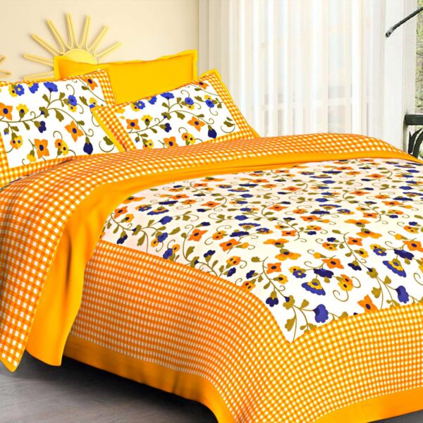 Jaipuri Cotton Printed Double Bedsheet With Two Pillow Covers