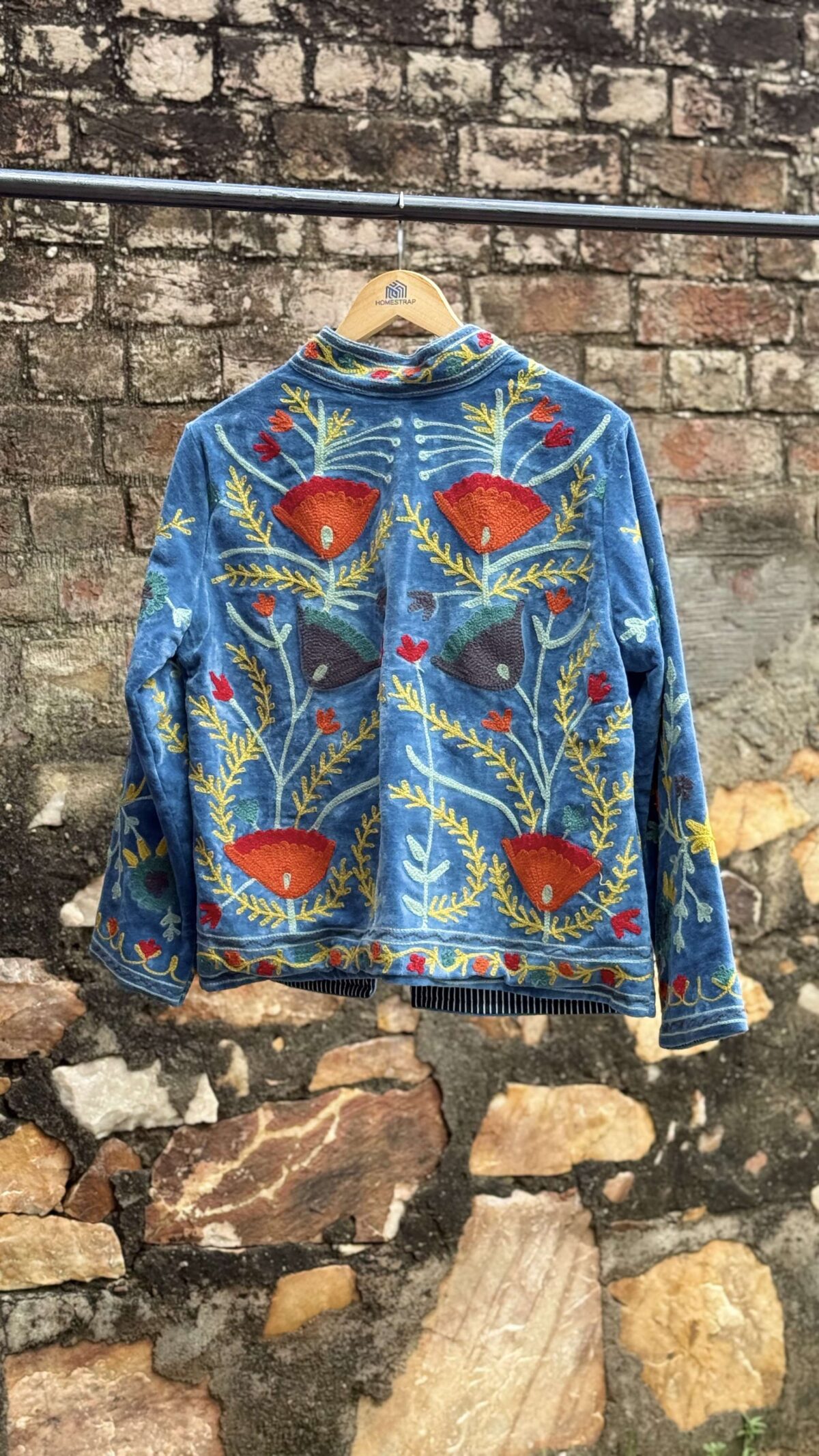 Velvet Embroidered Jacket – Royal Blue main image 0