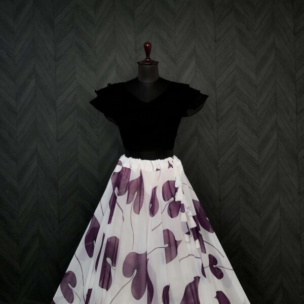 Premium Faux Georgette Digital Print Lehenga with Frill Blouse