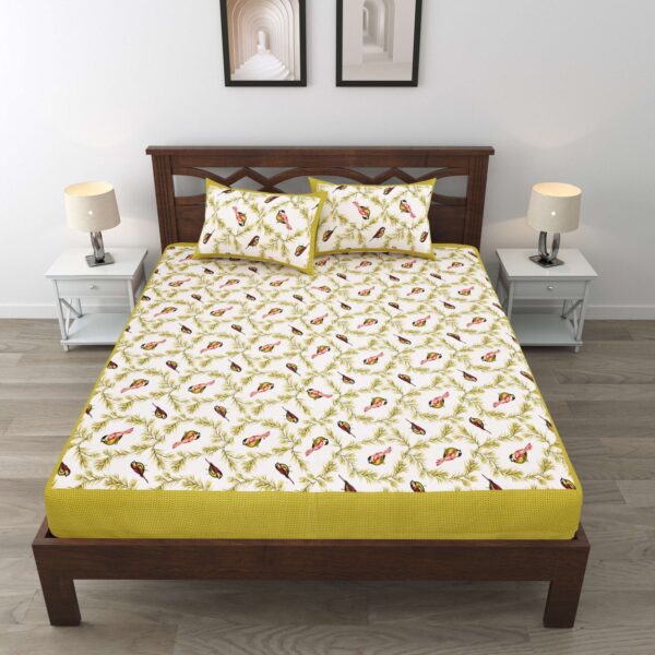 Jaipuri Cotton Printed Double Bedsheet With Two Pillow Covers