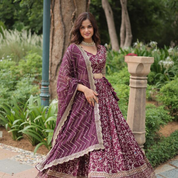 Viscose Dayble Jequard Lehenga Choli Set
