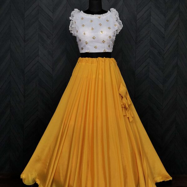 Premium Chinnon Lehenga with Organza Sequin Blouse ? Readymade Set