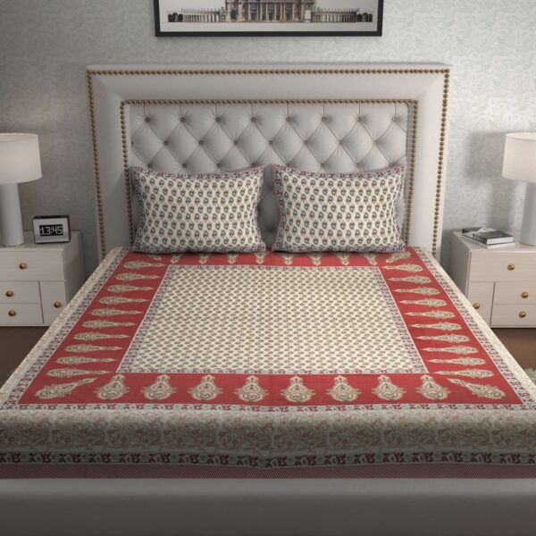 Jaipuri-Stylish Bedsheet Set With A Traditional Ethnic Printed. 