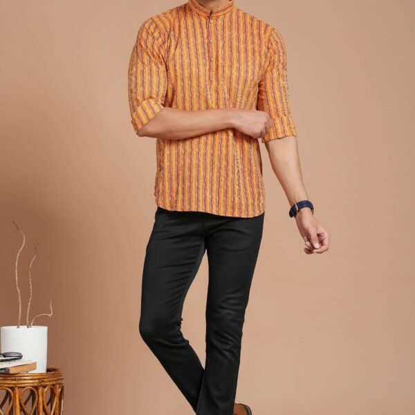 Men's Cotton Striped Casual Kurta ? Daily Wear & Festive Outfit