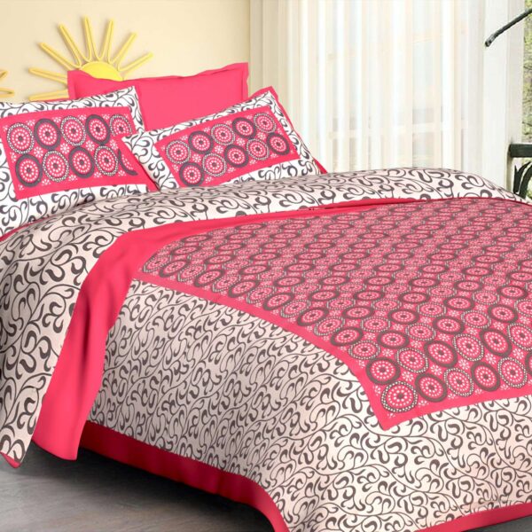 Rajasthani Jaipuri Traditional Double Bed Bedsheet with two pillow covers