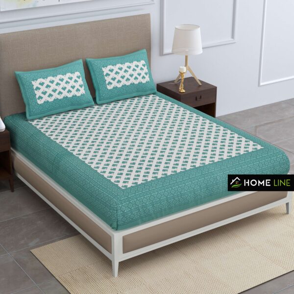 Jaipuri Cotton Printed Double Bedsheet With Two Pillow Covers